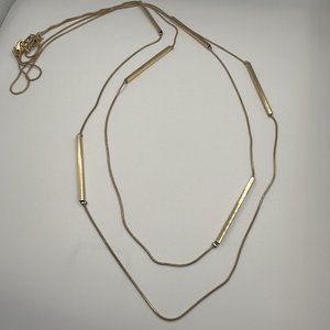 Long Gold Plated necklace with geometric details